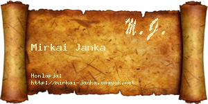 Mirkai Janka névjegykártya